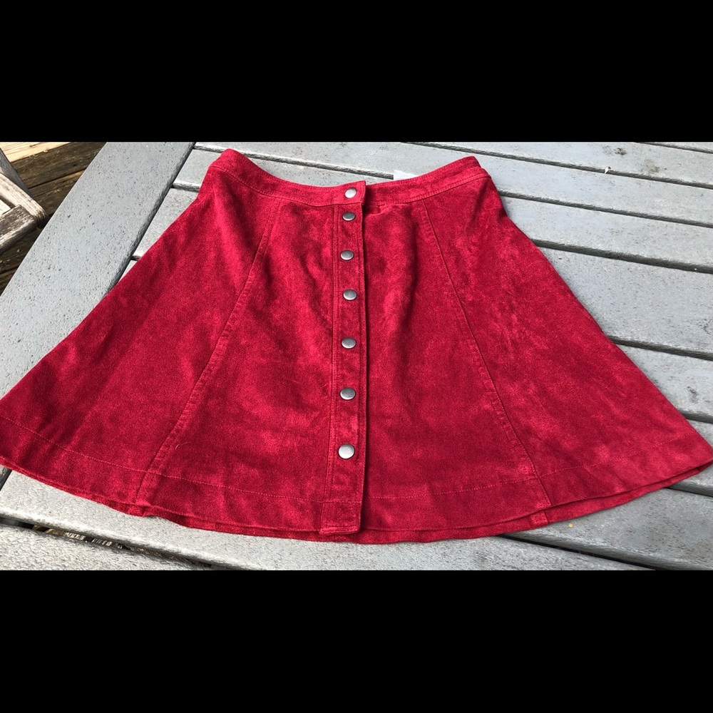 Abercrombie & Fitch red suede skirt